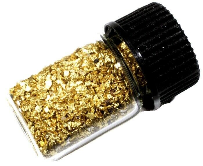 0.250 Grams Alaskan Yukon Bc Natural Pure Gold Nuggets Mesh #30 W Bottle (#b300)
