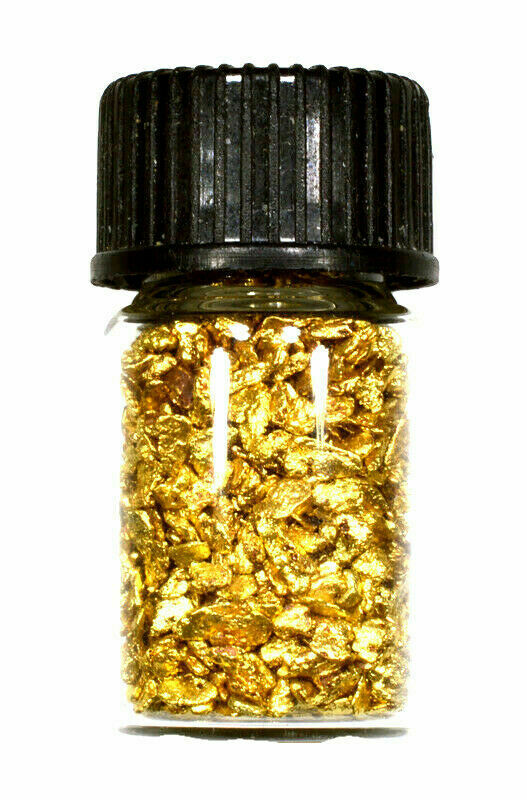 1.000 Gram Alaskan Yukon Bc Natural Pure Gold Nuggets #16 Mesh W Bottle (#b1600)