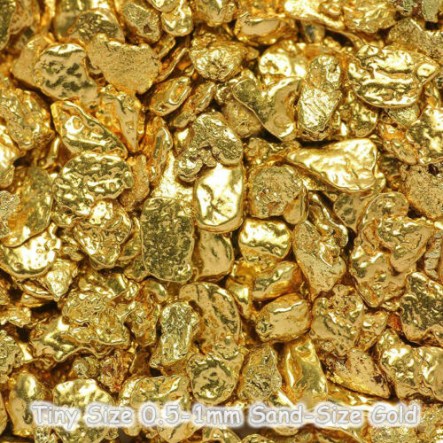 10 Pcs Alaska Natural Gold - Tiny Size 0.5-1mm Sand-size -tvs Gold Rush (#.5-2)