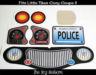 Toy Restore Replacement Stickers Fits Little Tikes Cozy Coupe Ii Police Decals