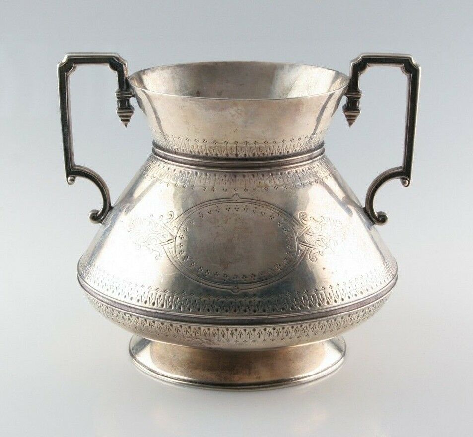 Antique Sterling Silver Art Deco Trophy Cup By Frederick Elkington & Co. C. 1874