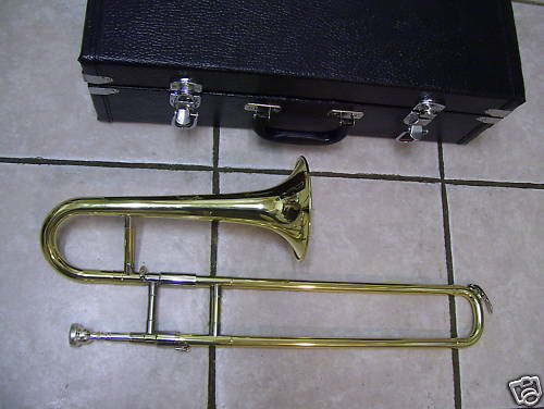 Gold Bb Slide Trumpet  Or Bb Soprano Trombone With Case And Mouthpiece