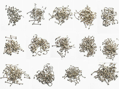Wholesale Lots Mixed 140pcs 14 Style 316l  Barbell Ring Body Jewelry Piercing
