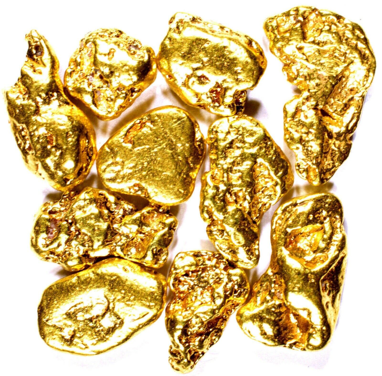 100 Piece Lot Alaskan Yukon Bc Natural Pure Gold Nuggets Free Shipping (#l250)